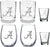 Alabama Crimson Tide 6 piece Satin Etched Glass Combo Set -includes 2 wine, 2 Rock or Whiskey and 2 shot glasses