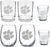 Clemson 6 piece Satin Etched Glass Combo Set -includes 2 wine, 2 rock or whiskey and 2 shot glasses