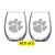 Clemson Tigers Etched Satin Frost Logo Wine or Beverage Glass Set of 2 Drinkware