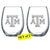 Texas A & M Aggies Etched Satin Frost Logo Wine or Beverage Glass Set of 2 Drinkware