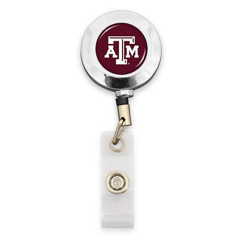 Texas A&M Aggies Badge Reel with Alligator Clip Jewelry