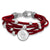 Oklahoma Sooners Leather Strand Bracelet with Logo and Lobster Clasp Jewelry