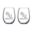 Florida State Seminoles White Etched Satin Frost Logo Wine or Beverage Glass Set of 2 Drinkware