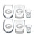 Georgia 6 piece Satin Etched Glass Combo Set -includes wine, rock and 2 shot glasses Drinkware