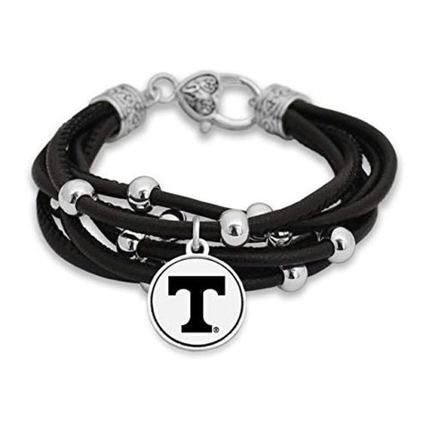 Tennessee Volunteers Leather Strand Bracelet with Logo and Lobster Clasp Jewelry
