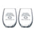 RFSJ Georgia Bulldogs 2022 Football National Championship Stemless Wine or Beverage Collectors Glass SET with Satin Frost Imprint Official Logo.