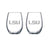 LSU Tigers Etched Satin Frost Logo Wine or Beverage Glass Set of 2 Drinkware