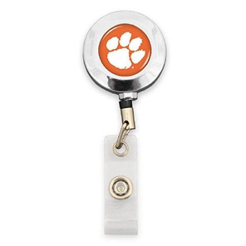 Clemson Tigers Badge Reel with Alligator Clip Jewelry