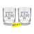 Texas A & M Aggies 2-Sided Etched Satin Finish Rocks Glass Set of 2 Drinkware
