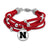 Nebraska Cornhuskers Leather Strand Bracelet with Logo and Lobster Clasp Jewelry