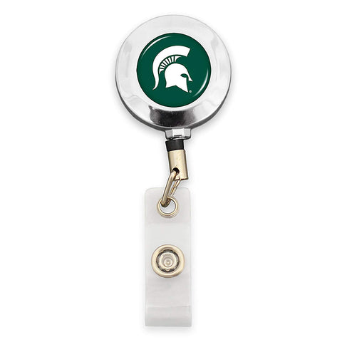 Michigan State Spartans Badge Reel with Alligator Clip Jewelry
