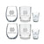 Notre Dame 6 piece Satin Etched Glass Combo Set -includes wine, rock and 2 shot glasses Drinkware